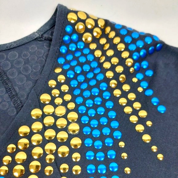 Free People Blue Studded Flare Top - Picture 8 of 13